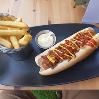 Hot Dawg and Fries at The Sinful Vegan in Jersey