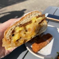 Cheesy steak sandwich   at The Sinful Vegan in Jersey