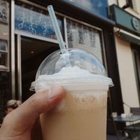 Vegan Biscoff shake with whipped cream and sustainable plant based packaging at The Sinful Vegan in Jersey