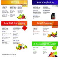 Juice Menu at Pulse Juice Bar - Hammersmith in West London