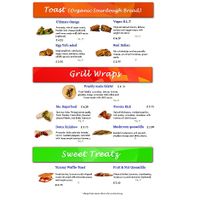 Food Menu at Pulse Juice Bar - Hammersmith in West London