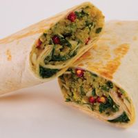 Vegan Ms Superfood wrap (Grilled)
Turmeric Quinoa
Raw Kale
Pomegranate Seeds
Almond Flakes
Fresh mint
Fresh Parsley
Baba Ganoush at Pulse Juice Bar - Hammersmith in West London