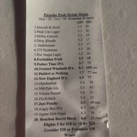 Beer list1/8/21 at Picacho Peak Brewing Company in Las Cruces