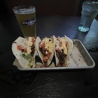 Beyond Burger Tacos with vegan cheese and vegan mayo  at Hudson Grille in Atlanta