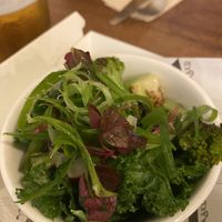 Healthy garlic greens at Unity Diner in East London