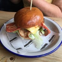 Burger at Unity Diner in East London