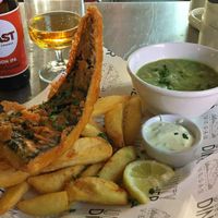 Fish n chips at Unity Diner in East London