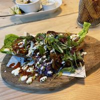 Chinese sticky BBQ pork sub  at Unity Diner in East London