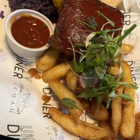 Tempeh sticky ribs   at Unity Diner in East London