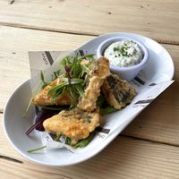 Vegan fish- amazing!  at Unity Diner in East London