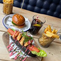 Hot dog looks pretty but not tasty  at Unity Diner in East London