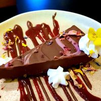 Chocolate raspberry torte which is not really a torte at Unity Diner in East London