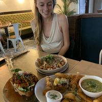 Lobster Roll, Dirty Fries, Fish n Chips  at Unity Diner in East London