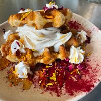 Waffles & ice cream   at Unity Diner in East London