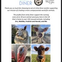 All profits to animal welfare   at Unity Diner in East London
