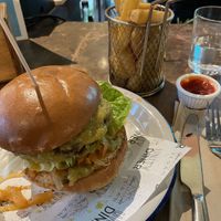 Tempeh Kimchi burger vegan   at Unity Diner in East London