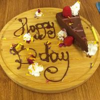 Lovely birthday dessert! at Unity Diner in East London