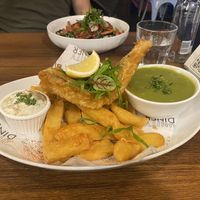 Tofish and chips and Omnipork   at Unity Diner in East London
