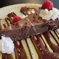 Chocolate and raspberry torte  at Unity Diner in East London