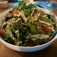 Ceasar salad with fake bacon at Unity Diner in East London