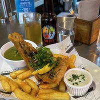 Award winning fish and chips   at Unity Diner in East London