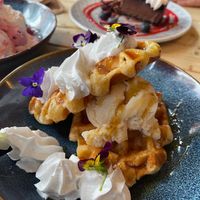 Ice cream waffles - really good! at Unity Diner in East London