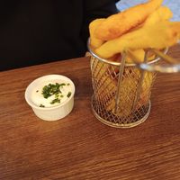 Chips and garlic aioli at Unity Diner in East London