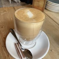 Decaf oat latte  at Unity Diner in East London