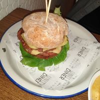 Vegan burger at Unity Diner in East London
