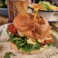 Chickn burger at Unity Diner in East London