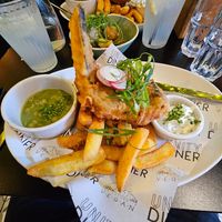 Incredible nofish and chips. at Unity Diner in East London
