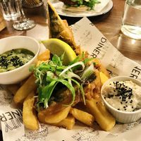 Tofu n chips   at Unity Diner in East London