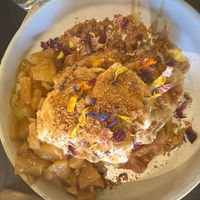 Ice cream waffles with caramelised pineapple   at Unity Diner in East London