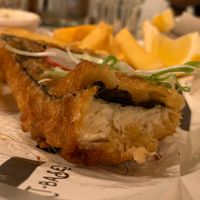 Tofish and chips texture at Unity Diner in East London