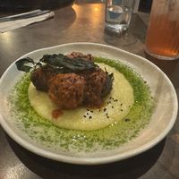 Meatballs and polenta  at Unity Diner in East London