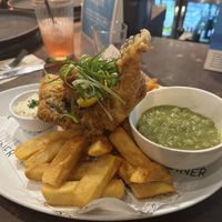 Tofish and chips  at Unity Diner in East London