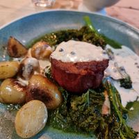 The steak and peppercorn sauce at Unity Diner in East London
