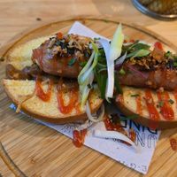 Gluten free hot dog at Unity Diner in East London