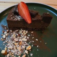 Chocolate torte (gluten free) at Unity Diner in East London