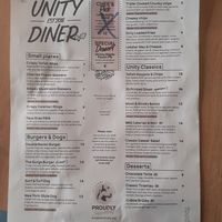There's also a separate, cheaper lunch menu. at Unity Diner in East London