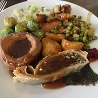 Sunday carvery minus the cauliflower cheese which I went back for. Lots of options and fab Yorkshire pudding!   at Unity Diner in East London