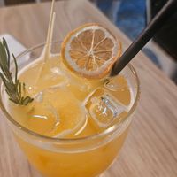 Sunrise, sunshine. A non alcoholic cocktail at Unity Diner in East London