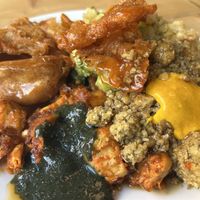 Roast chicken dinner  at Unity Diner in East London