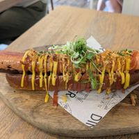 New York style hot dog at Unity Diner in East London