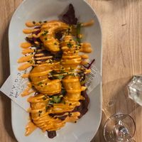 Tempura Prawns Starter at Unity Diner in East London