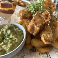 Fish and chips   at Unity Diner in East London