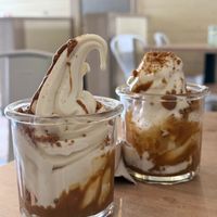 Soft scoop icecream with Biscoff sauce at Unity Diner in East London