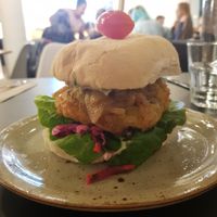 Tofish burger at Unity Diner in East London