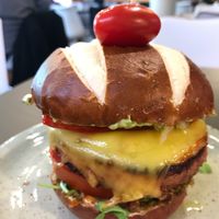 Moving mountains burger at Unity Diner in East London