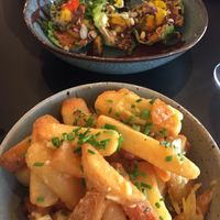 Chips & raw tacos at Unity Diner in East London